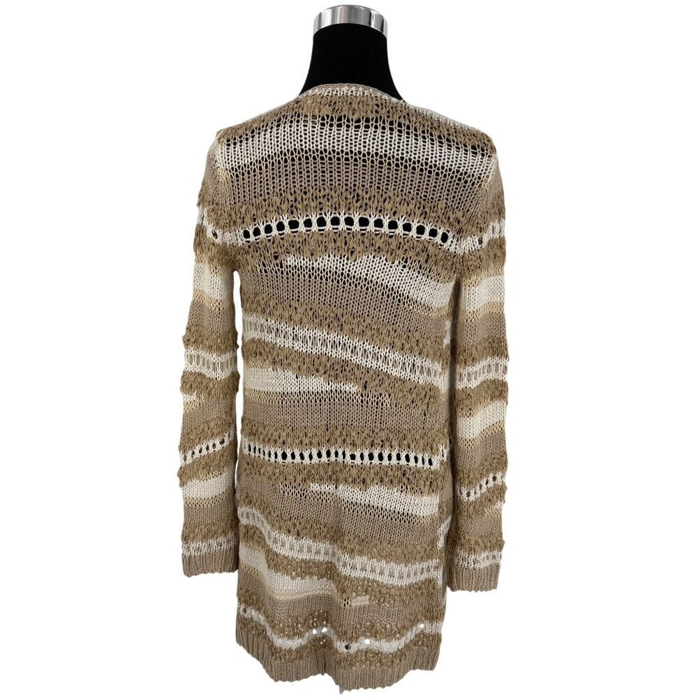 Vintage Y2K Victoria’s Secret Tan Coastal Grandmother Boho Crochet Knit Cardigan - Picture 9 of 16